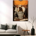 thumbnail image 5 of Airedale Terrier Dog Canvas Wall Art for Bedroom Living Room Home Decor,Funny Dog Canvas Sitting on The Toilet Animal Pattern Office Artworks, modern wall decor, Ready to Hang, 5 of 6