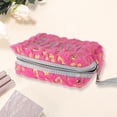 thumbnail image 2 of 1 Pc Bolsa de Maquillaje LOVE de Lentejuelas de Leopardo para Mujeres para Viajes, Vacaciones, Camping, Rosa Rojo de Piel, 2 of 3