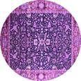 thumbnail image 1 of Ahgly Company Indoor Round Oriental Purple Industrial Area Rugs, 4' Round, 1 of 4