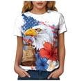 thumbnail image 4 of CAICJ98 250 Anniversary USA Shirt Women Patriotic Eagle American Flag Cool Womens Tshirt (Light Gray,M), 4 of 8