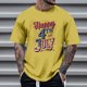 thumbnail image 1 of Tops para hombre, blusas y camisas de cuello redondo y manga corta para hombre, tops casuales de cuello redondo y manga corta con estampados especiales para hombre., 1 of 5