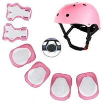 Kids Bike Helmet Set Skateboard Knee Pads, Helmet Pad Set Protective Gear Set Adjustable for Girls Kids 3-10yrs Helmet Elbow Pads Wrist Guards for Sport Cycling Bike Roller Skating Scooter