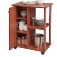 thumbnail image 4 of Hodedah 23.6" Wide Open Shelves and Cabinet Space Kitchen Cart in Cherry, 4 of 5