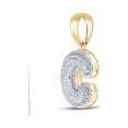 thumbnail image 2 of L U DIAMONDS 10k Yellow Gold Mens Diamond Bubble C Letter Charm Pendant 1/2 Ctw, 2 of 3