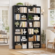 Homfa 6 Tier Tall Bookshelf and Bookcase, Wooden Bookcase Display Shelf for Living Room Home Office Library Storage, Black