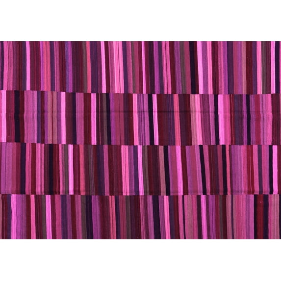 Ahgly Company Indoor Rectangle Abstract Pink Contemporary Area Rugs, 6' x 9'