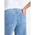 thumbnail image 4 of Time and Tru Women's High Rise Rhinestone Embroidered Wide Leg Jeans, Sizes 0-23, 4 of 4