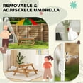 thumbnail image 4 of Qaba Kids Picnic Table, Wooden Outdoor Table & Bench Set with Removable Umbrella for Patio, Backyard, Mixed Color, 4 of 9