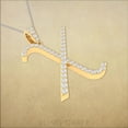 thumbnail image 2 of Bling Craft Cursive X Initial Letter Pendant Unisex Alphabet Charm 0.52 Ct Round Moissanite 14k Yellow Gold Plated (Color D, VVS1), 2 of 6