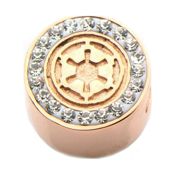 Star Wars Galactic Empire Symbol Rose Gold PVD Plated Stainless Steel Bead Charm
