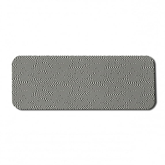 Black and White Computer Mouse Pad, Maze Labyrinth Pattern Abstract Jumble Design Contemporary Line Art, Rectangle Non-Slip Rubber Mousepad Large, 31" x 12" Gaming Size, Black and White, by Ambesonne