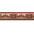 thumbnail image 2 of Trimz Red Pagoda Oriental Chinoiserie Wallpaper Border, Pre-pasted, 15' L x 10.25"W, 2 of 4