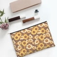 thumbnail image 6 of Cauagu Brown Wood Grain Sunflower B for Tyvek Makeup Bag,Reusable Travel Cosmetic Bag Women Organizer Toiletry Bag Birthday,Gifts for Women Girlfriend Mom Teacher 6.5’’*8.9’’, 6 of 7