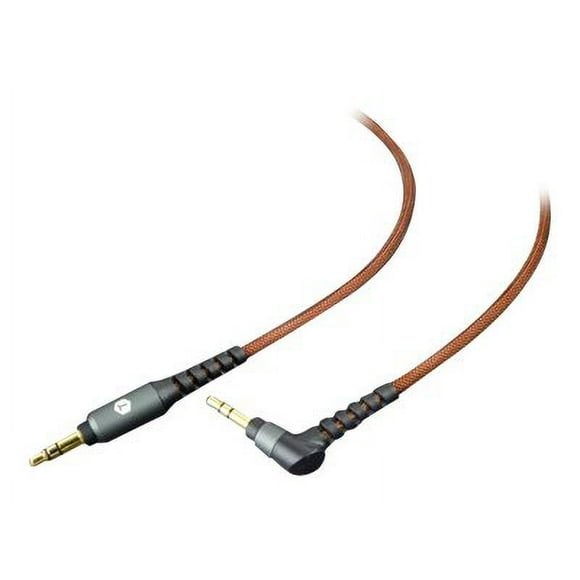 Tough Tested - Audio cable - mini-phone stereo 3.5 mm male straight to mini-phone stereo 3.5 mm male angled - 8 ft