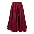 thumbnail image 2 of Miutii Kids Girls Ballroom Flamenco Dance Skirt Satin Swing Latin Salsa Belly Cha Cha Dance Skirts Burgundy 3-4, 2 of 6