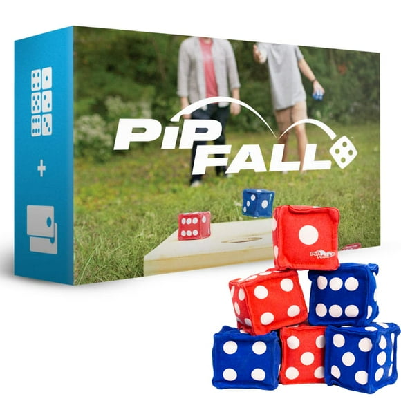 PIPFALL | Cornhole DICE Game | Family Lawn, Backyard, & Tailgate Game | Full Game Set Includes 6 Dice | Designed to Play on Cornhole Boards | Game for Outdoors, Indoors, Beach, Backyard, Park|