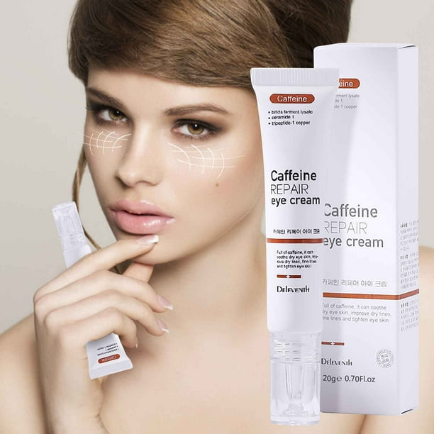 Fiudx Crema para Ojos con Cafeína, Gel Hidratante Reafirmante, Reductor de Ojeras, Eliminador de Bolsas, Cuidado Diario para El Contorno de Ojos, Uso para Mujeres y Hombres, Fórmula Aprobada Por Derm