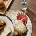 thumbnail image 4 of Round Placemats Retro Rooster 15 inch Set of 6 Table Mats for Dining Table Vintage Letter Heat Resistant Non-Slip Kitchen & Home Decorative Place Mat Set, 4 of 8