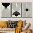 thumbnail image 3 of PixonSign Framed Canvas Print Wall Art Black Semi-Circle an Line Parabola Abstract Shapes Illustrations Modern Art Minimalist Edgy Black and White for Living Room - 24"x36"x3 BLACK, 3 of 5