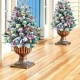 thumbnail image 4 of Holiday Planters, Holiday Planter Filler, Lighted Christmas Filler Lit Xmas Trees With Golden & Red Berries Tripod Stake And LED Lights Outdoor Light Up Planter Filler, 4 of 5