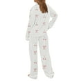 thumbnail image 4 of Delayuji Womens Pajamas Sets Long Sleeve Top and Pants Loungewear Sleepwear Valentines Outfits Spring Winter, 4 of 5