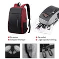 thumbnail image 3 of Mochila para portátil con puerto de carga USB para hombres y mujeres, color rojo, 3 of 6