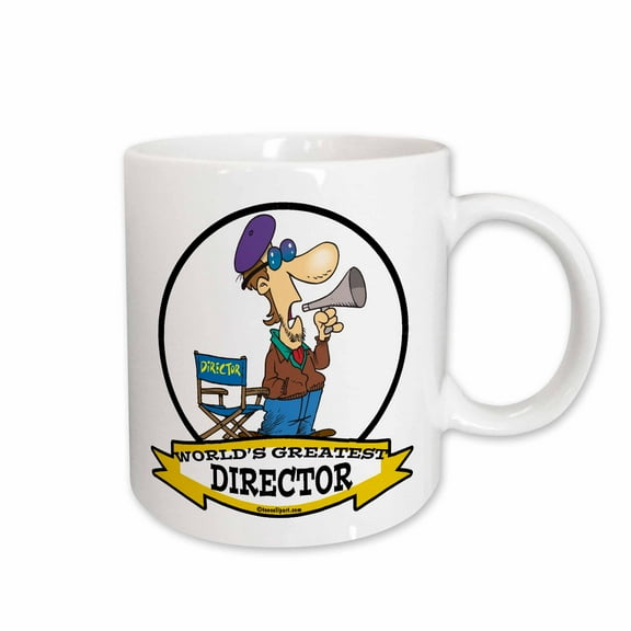 3drose, Funny Worlds Greatest Director Cartoon, 11oz Mug