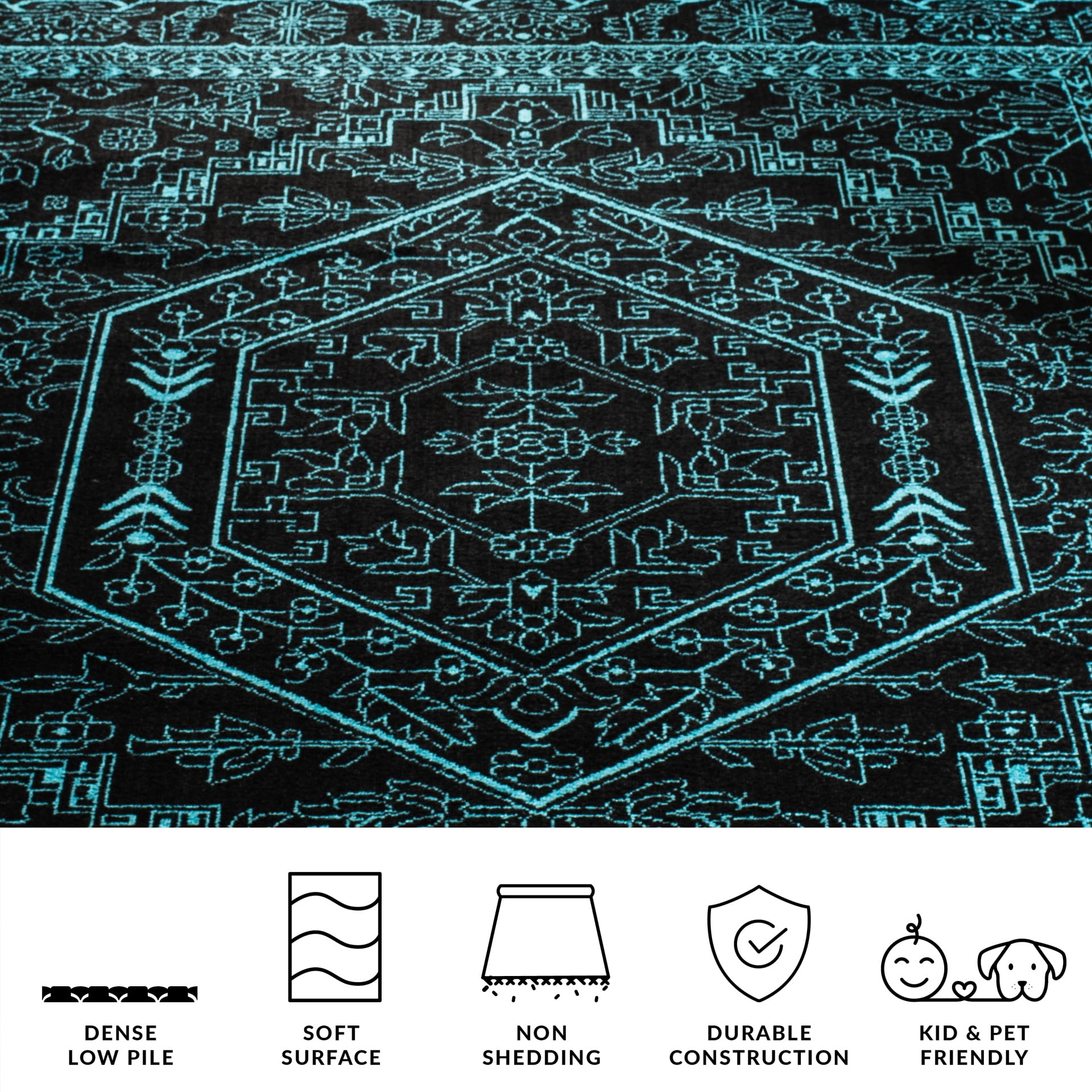 Safavieh Adirondack Xavier Oriental Area Rug, Black/Teal, 10' x 14'