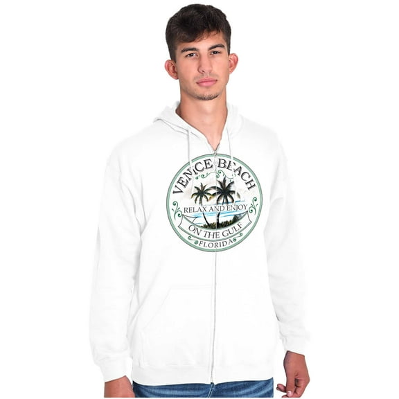 Relax Enjoy Venice Beach Florida Zip Up Hoodie Men's Women's Brisco Brands S