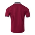 thumbnail image 3 of Homeyce Golf Polos for Men Contrast Collared Short Sleeve Shirts Button Solid Color Shirt Casual Lightweigt Fashion Work Tee Shirt,Red L, 3 of 4