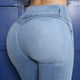 thumbnail image 4 of Jeans Mujer Corte Recto Tiro Alto Stretch Azul Bajo, 4 of 7