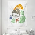 thumbnail image 1 of Hedgehog Tapestry, Colorful Hedgehog with Various Edible Items Mushrooms Nuts and Leaves Animal Diet, Wall Hanging for Bedroom Living Room Dorm Decor, 60W X 80L Inches, Multicolor, by Ambesonne, 1 of 2