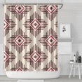 thumbnail image 2 of Boho Aesthetic Tribal Shower Curtain 72x84 Inches Quick-Dry Polyester Curtain with Plastic Hooks Earthy Rustic Style, 2 of 5