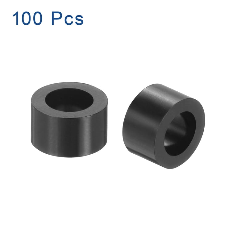 Small Parts Nylon Spacers - 1/4" OD, 5/8" Length, For #4 Screws, Unthreaded, Pack Of 25