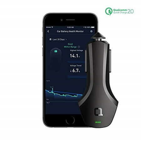 nonda zus connected car app suite & qualcomm quick charge 36w smart car charger, monitor car battery, find your car - no obd port required, best companion for navdy, automatic, vyncs, linxup, (Best Rpg App Store)