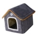 thumbnail image 5 of Casa para gatos con nido para gatos, cama para gatos con cojín interior de otoño e invierno, cama cueva para tienda de mascotas para caniche, chihuahu gris M, 5 of 8