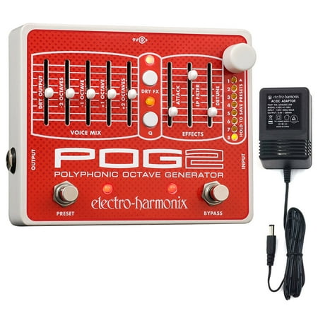 Electro-Harmonix POG2 Polyphonic Octave Generator Advanced Algorithm Guitar Pedal with power