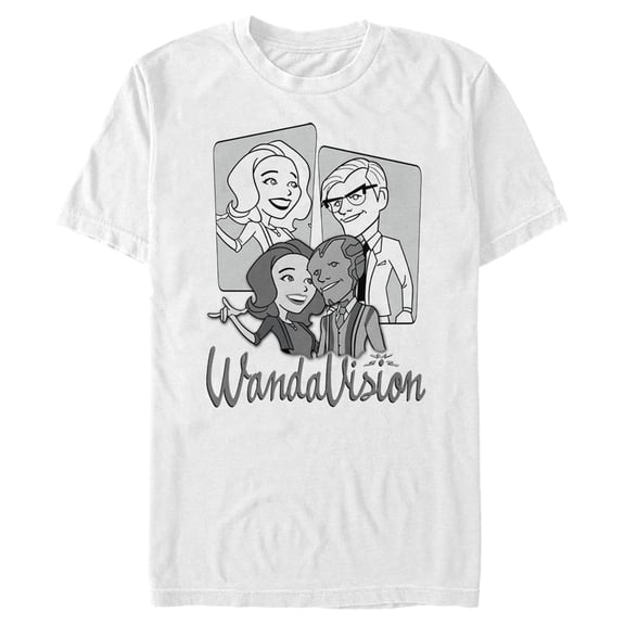 Men's Marvel WandaVision '60s Animated  Graphic Tee White Medium