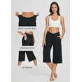 thumbnail image 5 of BALEAF Women's Wide Leg Yoga Capris Pants with Pockets Crossover Waist Loose Plus Size Cropped Pants Casual Summer Black XS, 5 of 7