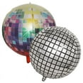 thumbnail image 1 of Globos de bola de discoteca de 22 pulgadas, globos de papel de aluminio 4D, decoraciones de fiesta plateadas, globos de papel de aluminio Mylar para suministros de decoración de fiestas con temática, 1 of 3