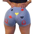thumbnail image 2 of Multitrust Women Elastic Waist Funny Print Sport Shorts High Waisted Running Yoga Gym Workout Short Pants, 2 of 2