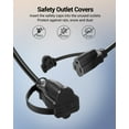 thumbnail image 6 of DEWENWILS 12ft (3+3+3+) Outdoor Extension Cord 1 to 3 Spliter, 13A 125V 1625W 16/3C SJTW Extension Cord Outdoor, Heavy Duty Extension Cord for Holiday Decorations Halloween Christmas Lights, 6 of 8