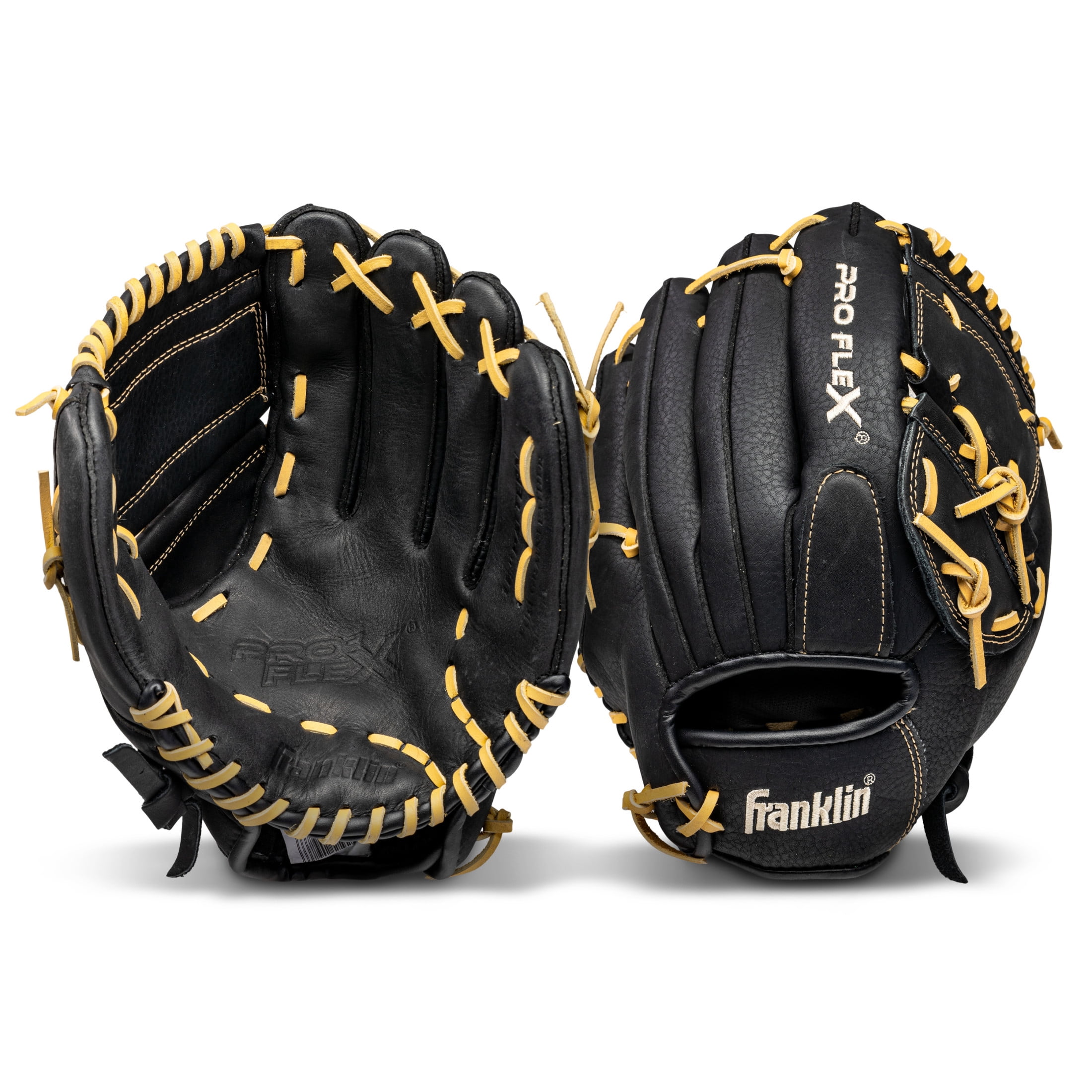 Franklin Sports ProFlex Adult Baseball + Softball Glove, 12 in, Camel, Right Hand Throw