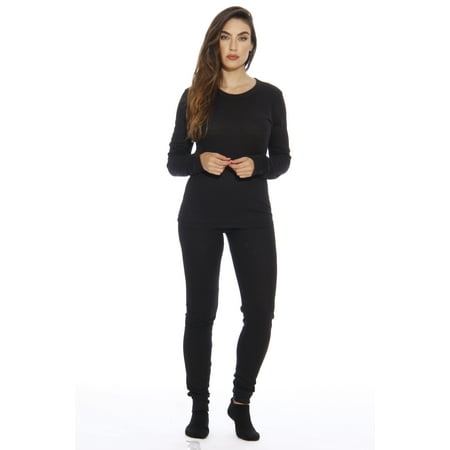 

Just Love Women s Thermal Underwear Pajamas Set (Black Medium)