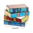 thumbnail image 3 of Stained Glass Stacked Book Lamp Handmade Vintage Design for Home Decor and Gift Giving, 3 of 6