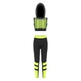 thumbnail image 3 of YIZYIF Kids Girls 3Pcs Sports Outfit Activewear Camisole Mesh Hoodie Cropped Vest Running Jogger Set Fluorescent Yellow 8, 3 of 7
