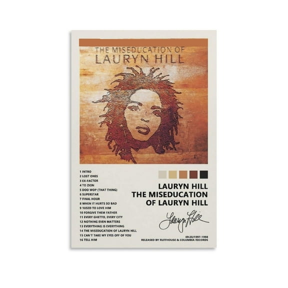 Lauryn Hill The Miseducation Music Album Covers Poster Canvas Wall Art Print For Room Aesthetic And Decor Poster For Bedroom Living Room Bathroom Kitchen Office Decor