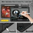 thumbnail image 5 of for iPad Air 10.9 (2022/2020) 5th/4th Case with Bulit-in Kickstand, Screen Protector & Stylus Pen, Soft Silicone & Hard PC 2in1 Hybrid Rugged Spider Armor Protective Cover Kids Man, 5 of 9
