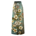 thumbnail image 3 of WTOBBY Women's High Waisted Wide Leg Pants Summer Casual Flowy with Pockets and Floral Print,Beach Trousers Designed for Hot Weather Comfort, Breezy Days and Sun Protection in Style,Light Blue XL, 3 of 4