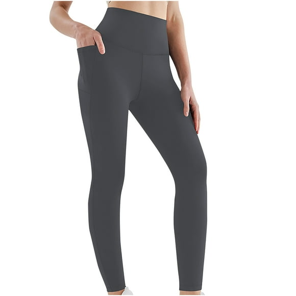 Vadktai Deals High Waisted Workout Leggings for Women Compression Tummy Control Trinity Buttery Soft Yoga Pants Stretchy Butt Lifting Yoga Leggings With Pockets